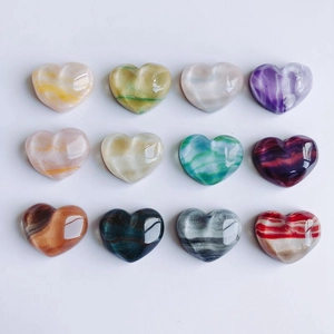 Ciondoli a cuore in resina colorata stile pittura a olio per decorazioni fai-da-te
