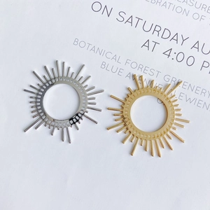 14K gold and silver plated sunburst pendant charms for DIY jewelry making