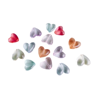 DIY colorful heart-shaped transparent resin beads with center hole for jewelry making