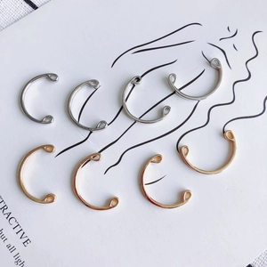 Copper Half Round C Shape Jewelry Connectors Electroplated Metal Findings For Earring Necklace DIY Making Accessories