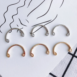 Semicircle horseshoe metal connectors in gold and silver for DIY jewelry making