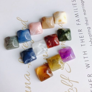 Colorful square marble pattern resin patches for DIY phone cases and jewelry accessories