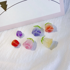 Charmantes fleurs de rose 3D en résine pour bijoux DIY et accessoires cheveux