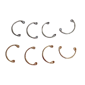Set of 8 gold and silver semi-circular copper connectors for DIY jewelry making