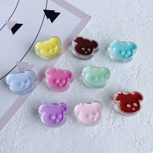 Cartoon Bear Head Resin Enamel Beads DIY Jewelry Making Craft Accessories For Hair Tie Bracelet Necklace Decoration