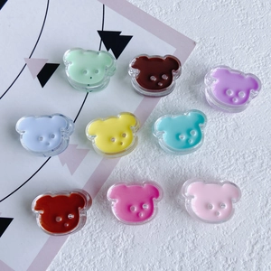 Colorful bear-shaped resin DIY beads in nine vibrant shades for jewelry and crafts