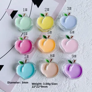 Perline a forma di pesca in resina colorata per gioielli fai-da-te 22mm foro 3mm