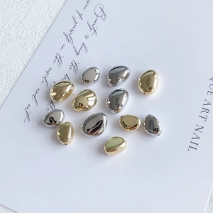 Perles métalliques irrégulières dorées et argentées pour la création de bijoux DIY