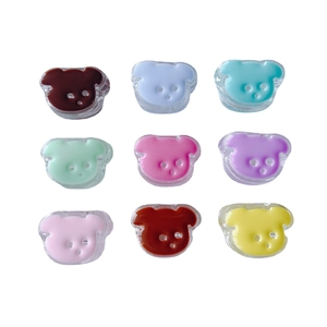 Colorful resin bear DIY accessories with 9 transparent bear buttons in 3x3 grid layout