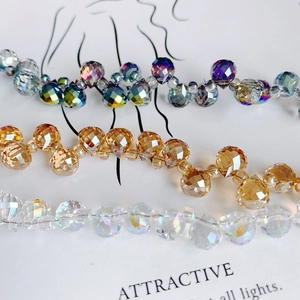 Faceted colorful teardrop crystal glass beads for DIY jewelry making and beadwork accessories