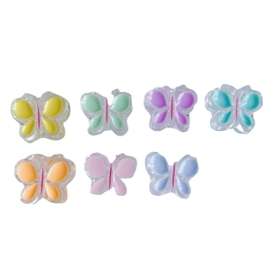 Accessoires papillon colorés en résine pour bricolage en sept teintes de macaron