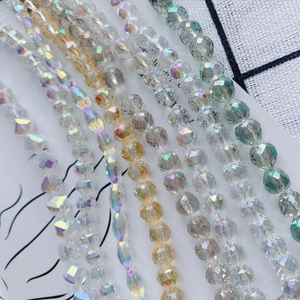 Rainbow AB coated faceted crystal glass beads for DIY jewelry and necklace crafting