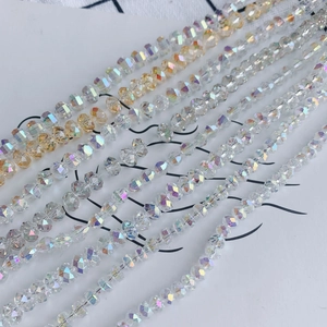 Faceted rondelle crystal beads in champagne and AB finish for DIY jewelry making