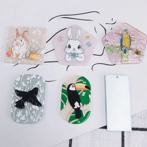 Süße Cartoon Acryl Anhänger Glitzer Hase Papagei Vogel Charms Für DIY Schmuckherstellung Ohrringe Schlüsselanhänger Tasche Deko