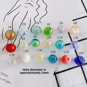 Polierte Glasperlen mit Wellenmuster und 2 mm Loch für DIY Schmuckherstellung