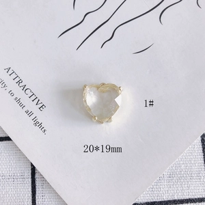 Detailed view of a 20x19mm gold heart crystal pendant for DIY jewelry making