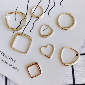 Pendenti Geometrici Galvanizzati in Lega Fai-da-te Per Creazione Gioielli Ciondoli in Metallo Cavo Quadrato Tondo Cuore Triangolo Accessori Orecchini