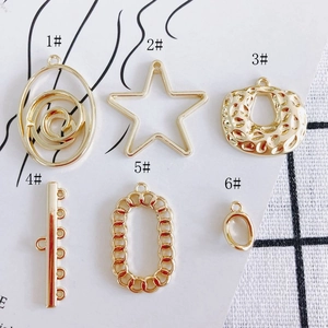 DIY gold alloy star and geometric pendants set for handmade earrings and jewelry