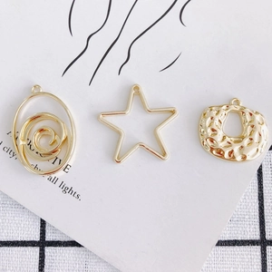 DIY gold plated alloy star and geometric pendants for handmade jewelry accessories