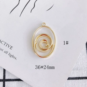 Detailed view of a gold-plated spiral star pendant with dimensions 36x24mm for DIY jewelry