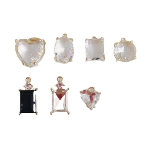 DIY jewelry pendants set with geometric crystal shapes and gold-plated metal base