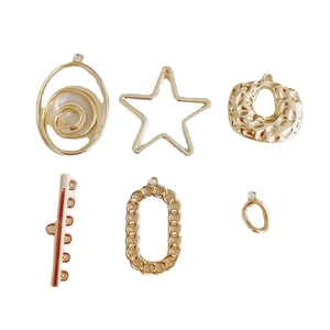 DIY gold plated star and geometric shaped alloy charms for handmade jewelry making