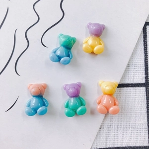 Cinq breloques ours en résine dégradée pour la création de bijoux DIY et artisanat
