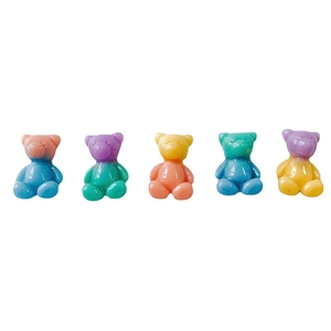 Lot de cinq breloques ours en résine dégradée pour la création de bijoux DIY