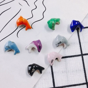 Cuentas de delfín de cerámica en 8 colores para creación de joyería DIY y artes