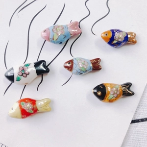 Hand Painted Ceramic Fish Beads DIY Jewelry Making Pendants Small Animal Glazed Porcelain Charms For Necklaces Bracelets Earrings Accessories