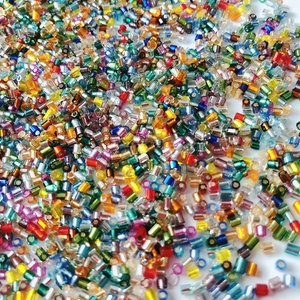 Mix of 2mm colorful glass tube beads for DIY jewelry making and handmade crafts