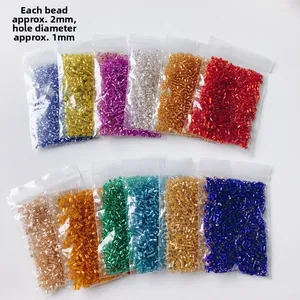 Mini Glas Rohrperlen Bunte Silber Einzug Rohr Perlen Für DIY Schmuckherstellung Armband Halskette Stickerei Handgemachte Bastelbedarf