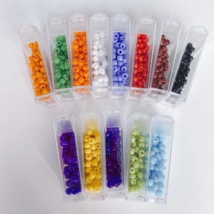 Set di perline colorate da 4mm in tubi trasparenti per accessori gioielli fai da te