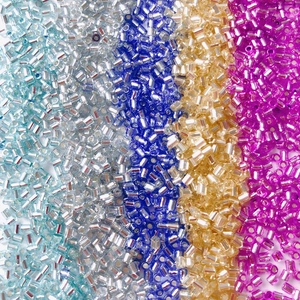 2mm silver-lined colorful tube beads for DIY jewelry making in multiple vibrant colors