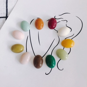 Colorful oval resin beads for DIY shoe charms and phone case decorations set