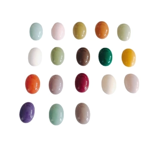 Polished colorful acrylic resin oval cabochons for DIY shoe charms and phone case crafts