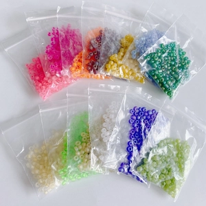 Rainbow mix of 4mm frosted seed beads for DIY jewelry making in clear bags
