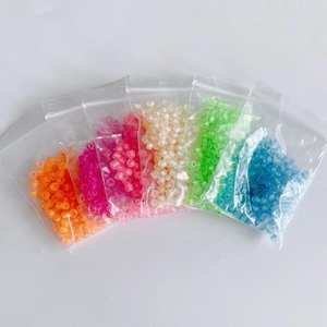 Set of 4mm colorful frosted glass seed beads for DIY jewelry making in clear bags