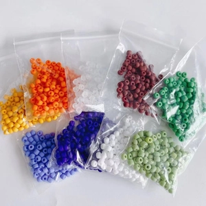 Colorful 4mm frosted glass seed beads in multiple packets for DIY jewelry making