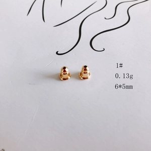 Detail of 18k gold plated bullet earring backings with dimensions 6x5mm for DIY jewelry