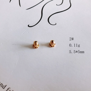 Macro view of 5.5mm gold plated earring backs replacements for DIY jewelry making