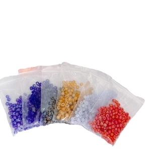 DIY jewelry kit featuring 4mm AB frosted colorful glass seed beads in six assorted colors