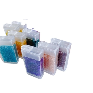 Buntes 3mm Mattglas Perlenset zum Selbermachen in beschrifteten Aufbewahrungsboxen
