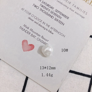 Baroque style cream white irregular imitation shell pearl bead measuring 13x12mm for DIY jewelry