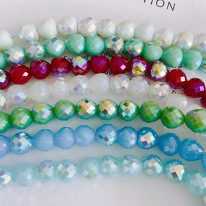 Faceted crystal glass beads in assorted iridescent colors for DIY jewelry making