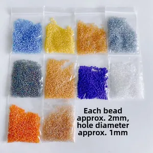 Colorful 2mm glass seed beads in ten mixed colors for DIY jewelry making sets