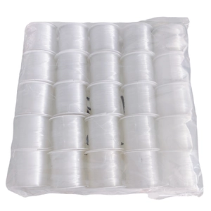 Bulk pack of 25 rolls of transparent non-elastic fishing wire for DIY jewelry making