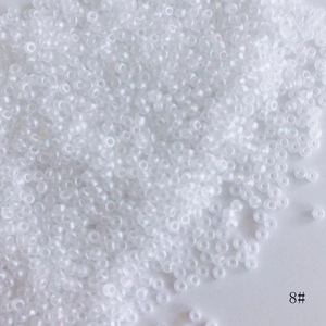 Close-up of 2mm AB colorful frosted glass seed beads for DIY jewelry making