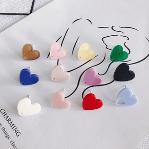 Orecchini a cuore in acrilico con perni in argento 925 disponibili in 11 colori glitter