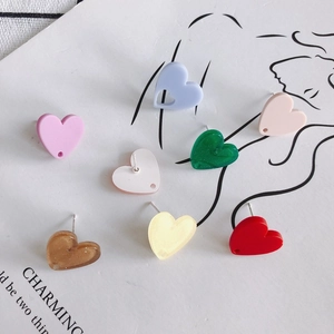 Perline Fai da Te in Acrilico a Forma di Cuore Con Perno in Argento Sterling 925 per Creazione Orecchini Accessori Gioielli